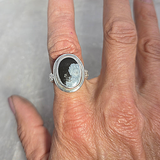 Snowflake Obsidian Ring