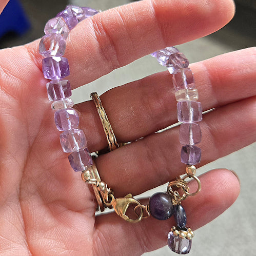 Amethyst Cube Bracelet