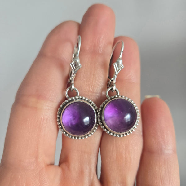 Amethyst Leverback Earrings