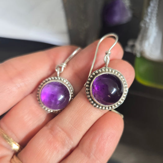 Amethyst French Wire Earrings