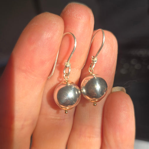 14kt Gold & Sterling Silver Ball Earrings