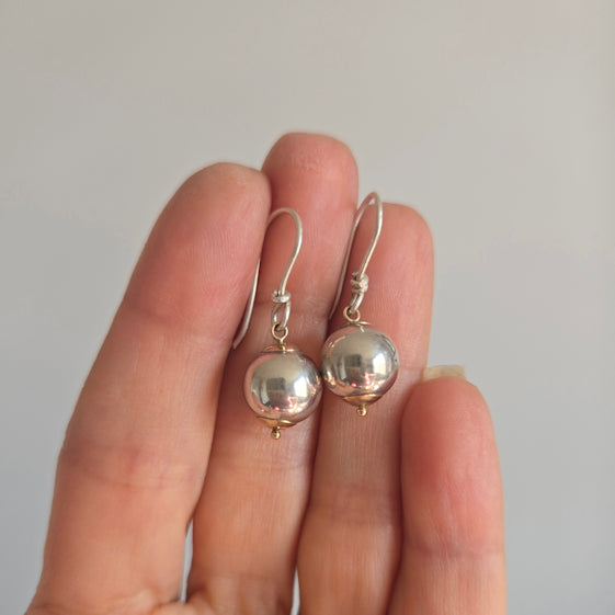 14kt Gold & Sterling Silver Ball Earrings