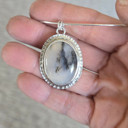 Dendritic Agate Pendant Necklace