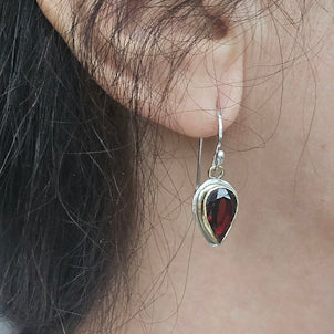 Garnet Earrings 18kt and Silver