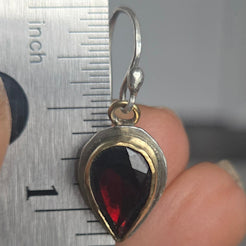 Garnet Earrings 18kt and Silver