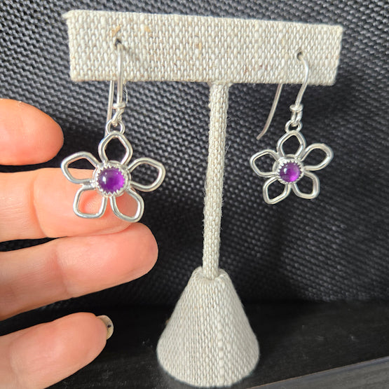 Amethyst Flower Earrings
