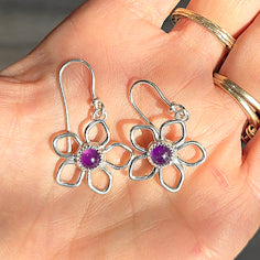 Amethyst Flower Earrings