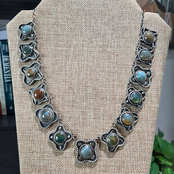 Fancy Jasper Necklace, Sterling Silver