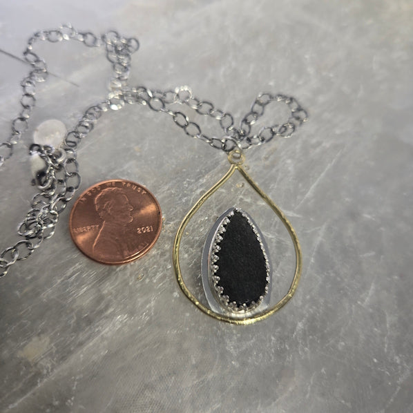 Golden Sheen Obsidian 18kt Gold Necklace