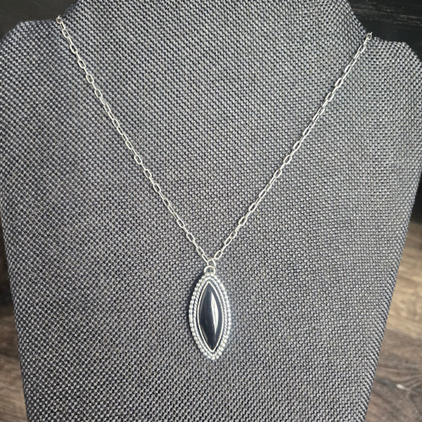 Onyx Marquise Necklace