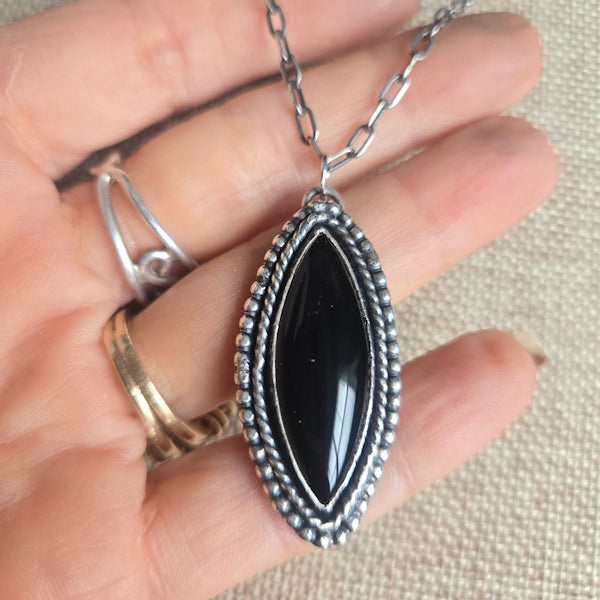 Onyx Marquise Necklace