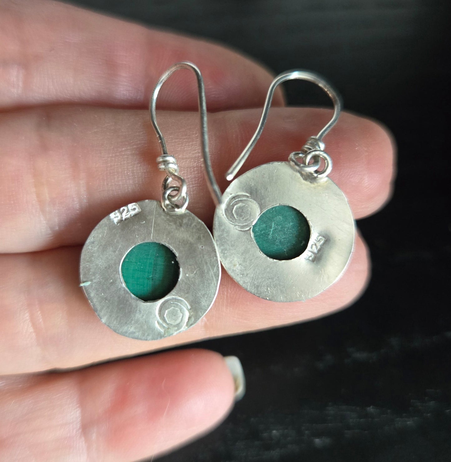 Malachite Gum Drop Earrings