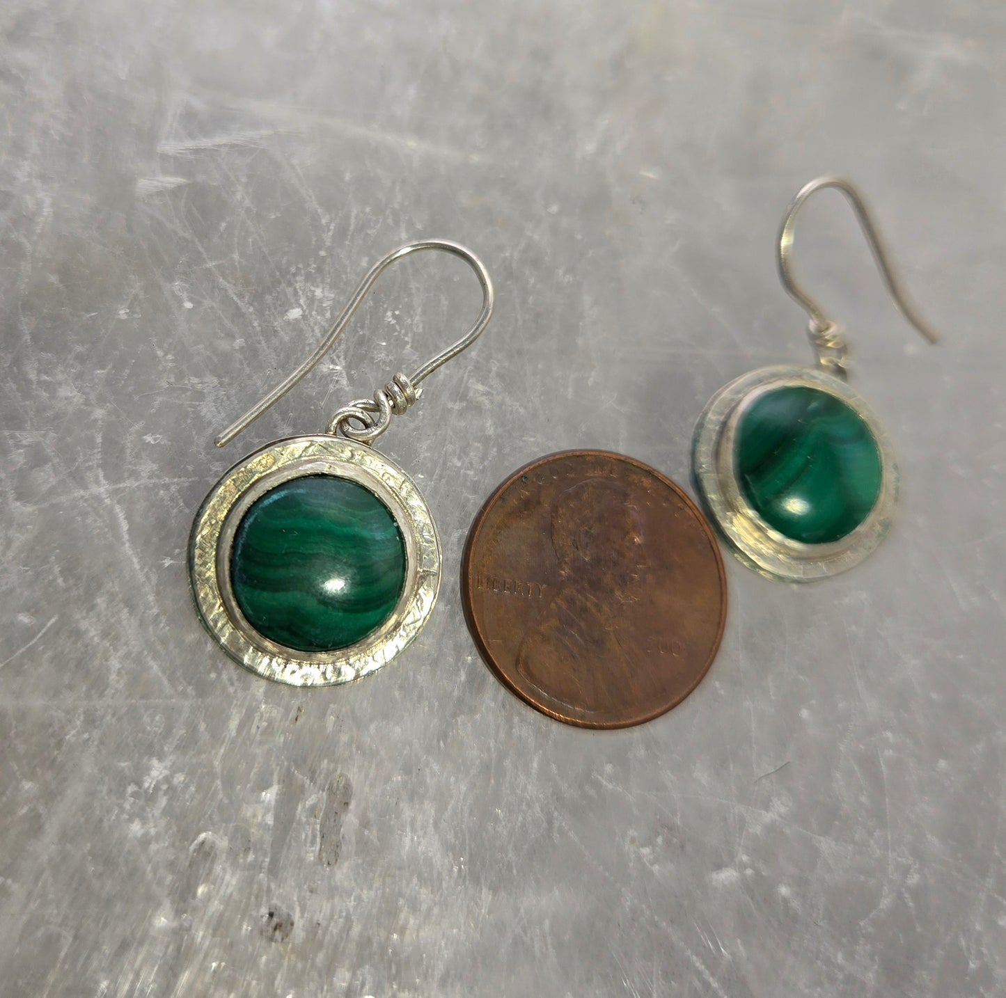 Malachite Gum Drop Earrings