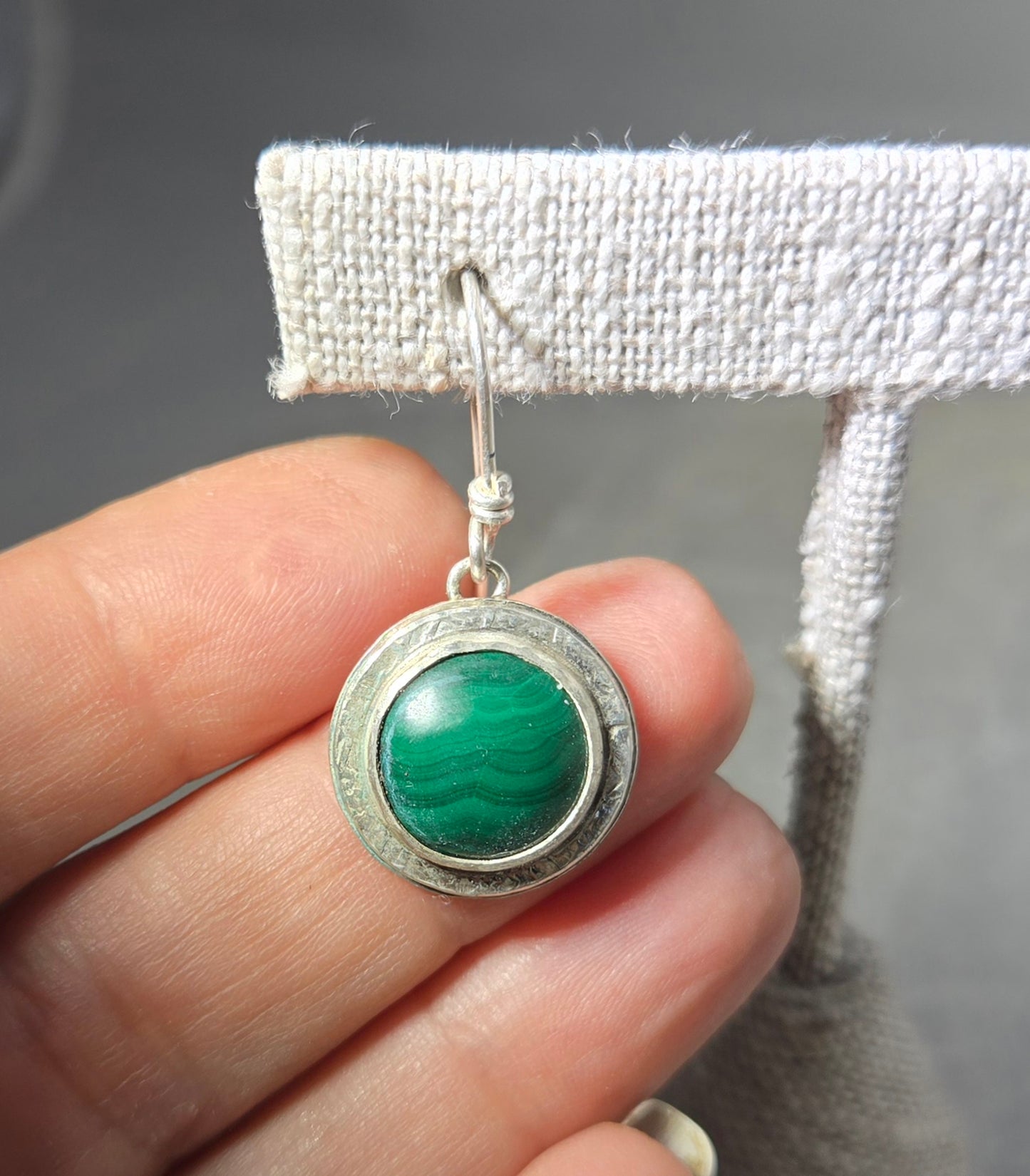 Malachite Gum Drop Earrings