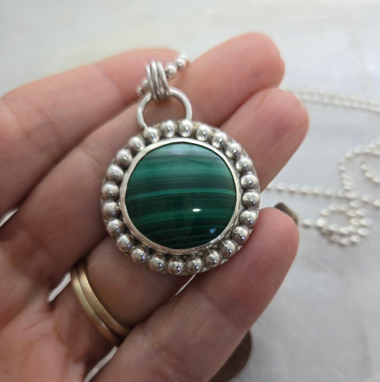 Malachite Pendant Necklace