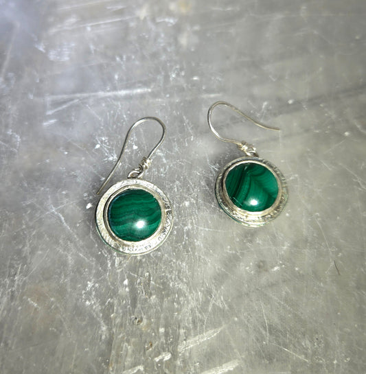 Malachite Gum Drop Earrings