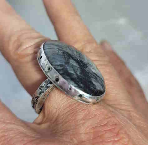 Picasso Marble Sterling Silver Ring