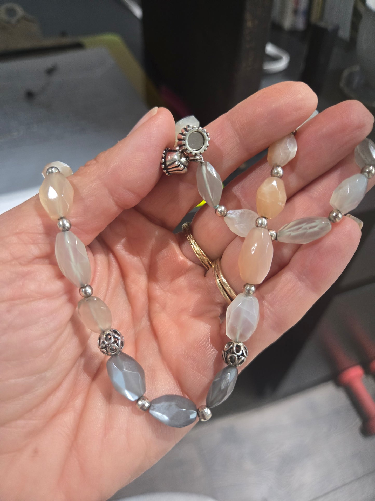 Faceted Moonstone Necklace