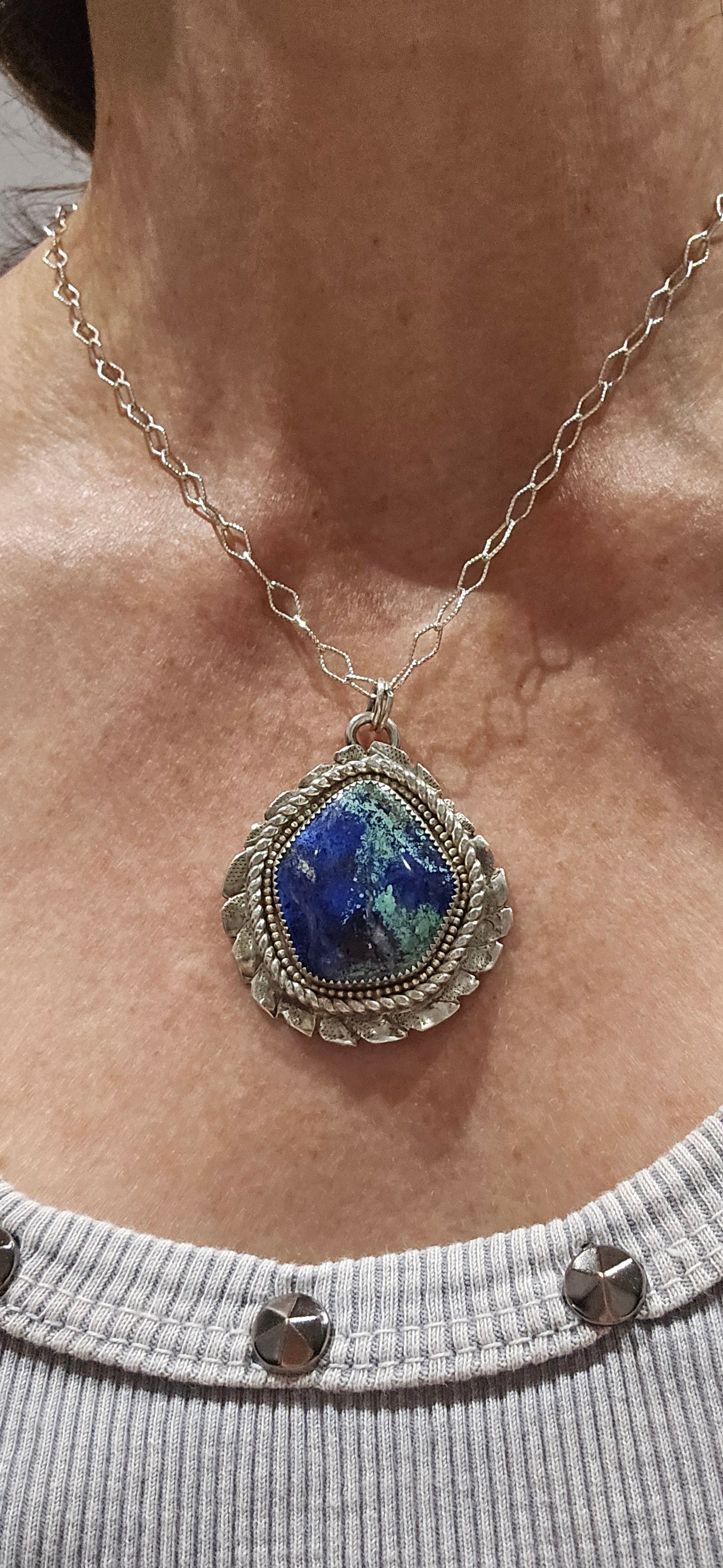 Azurite Malachite Pendant Necklace