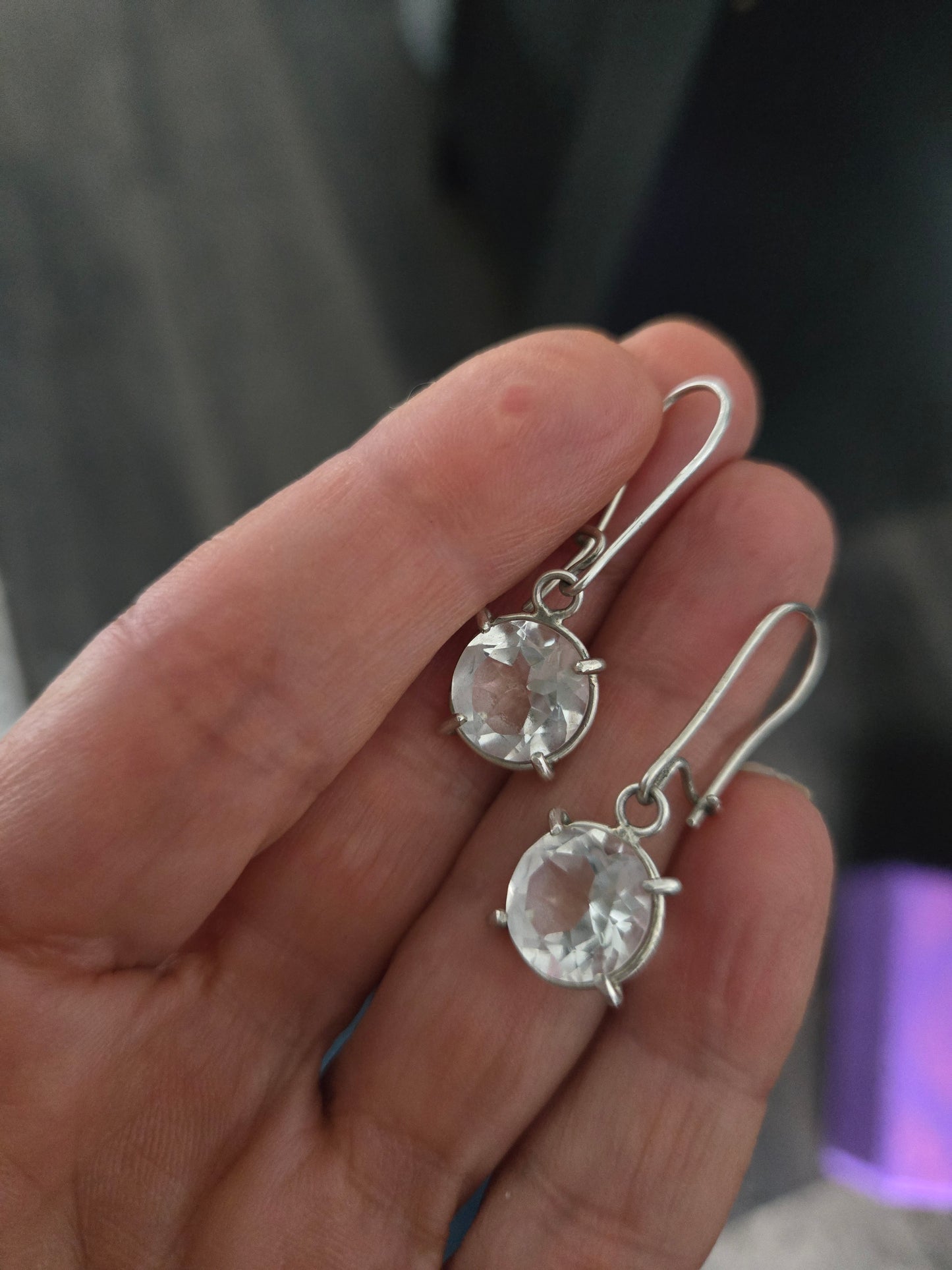 Faceted Rock Crystal Earrings