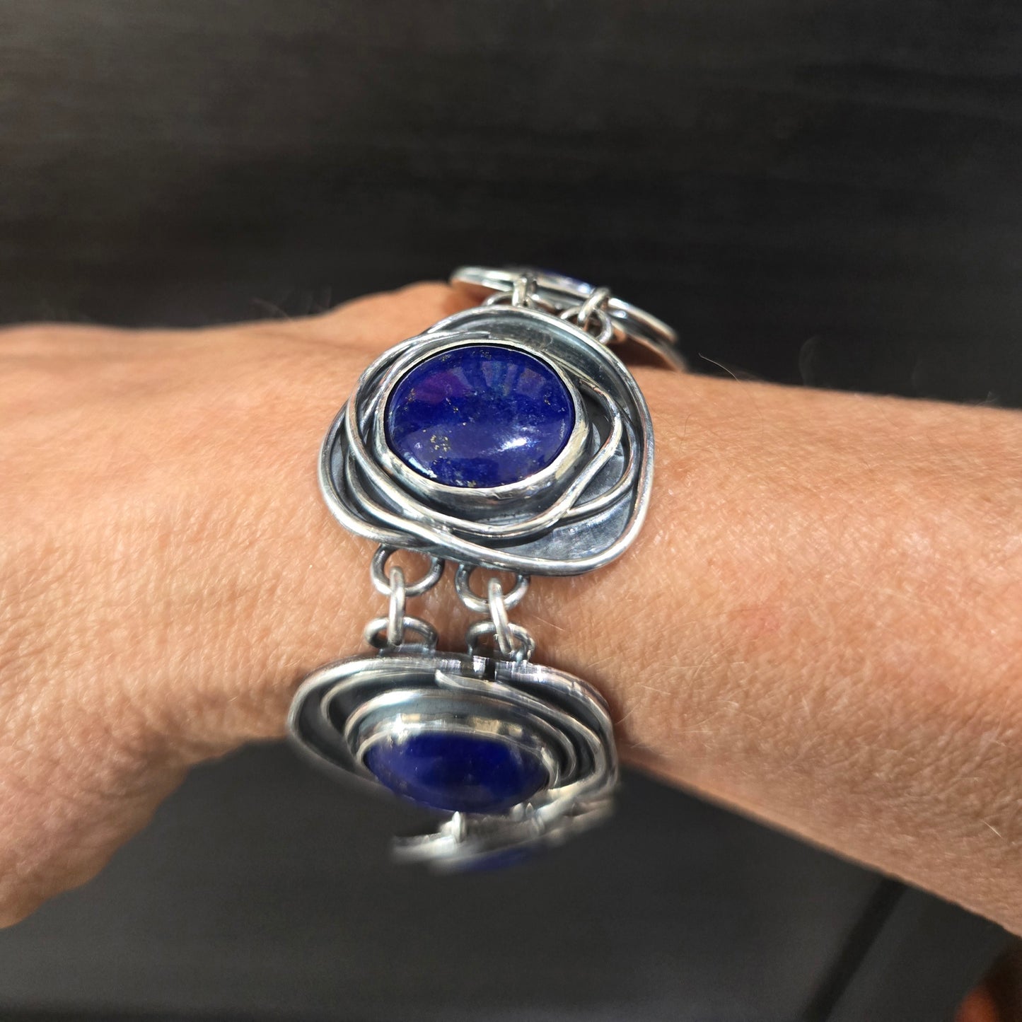 Sterling Silver Lapis Bracelet