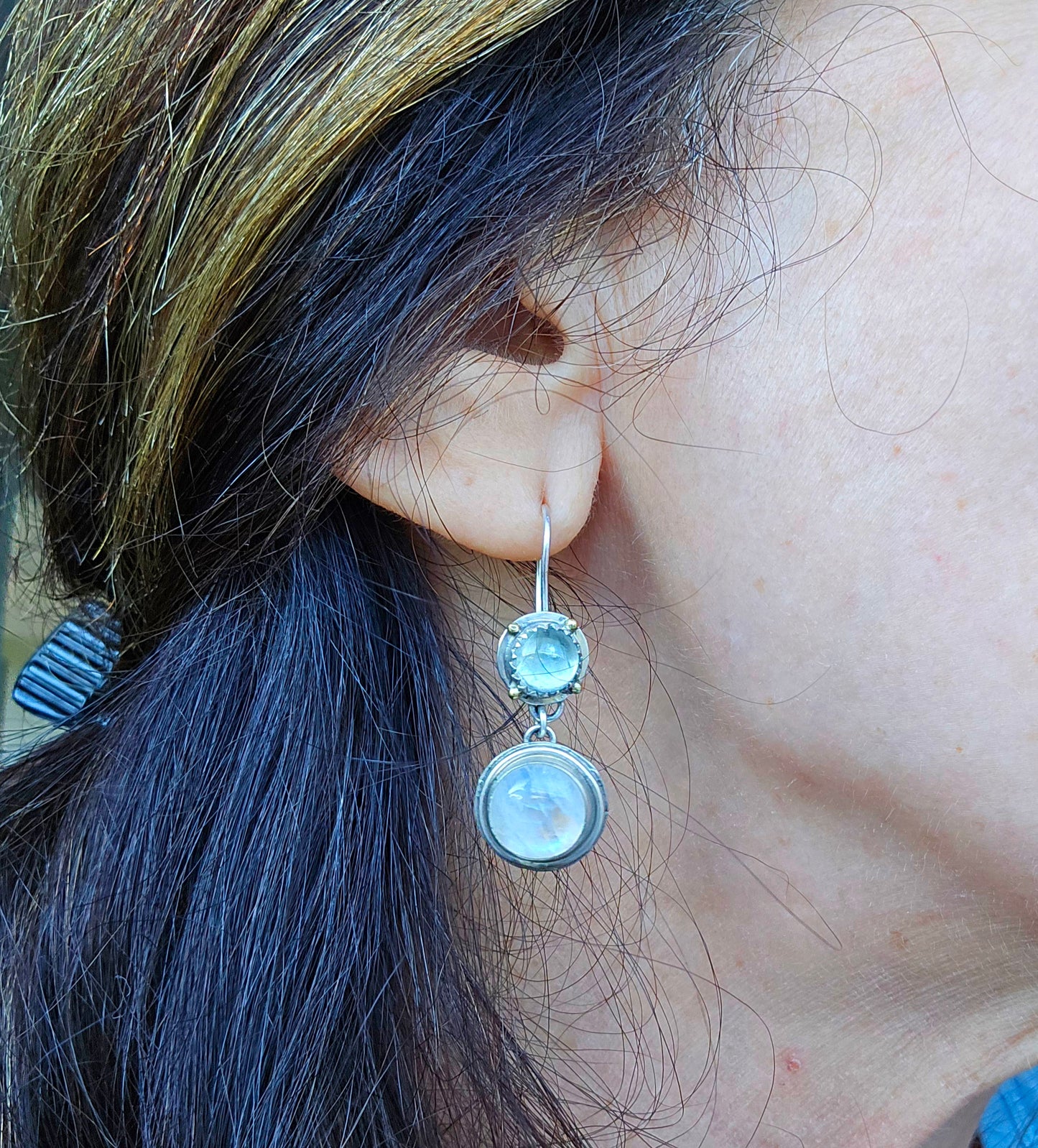 Aquamarine and Moonstone Earrings