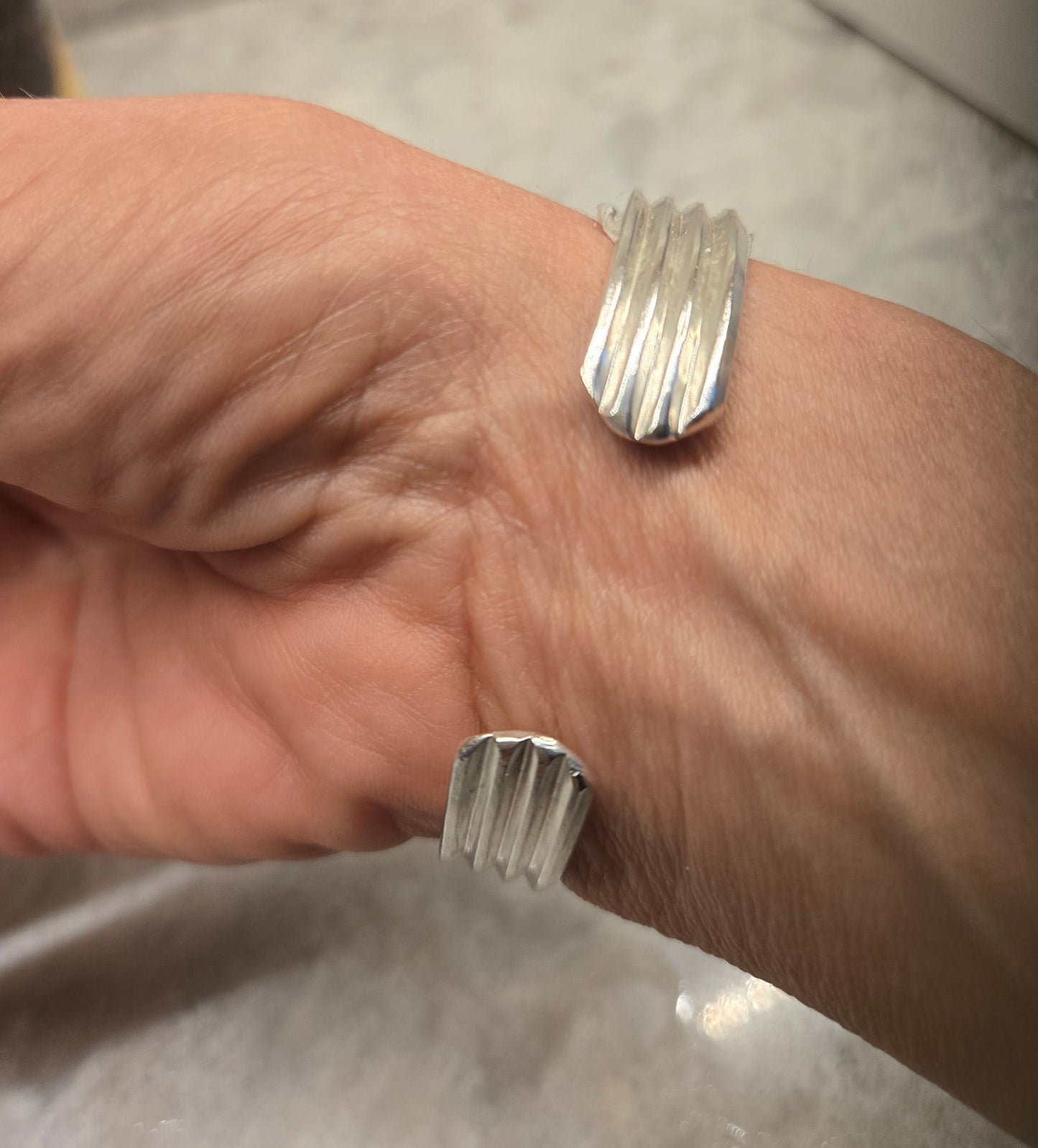 Faceted Garnet Cuff Bracelet