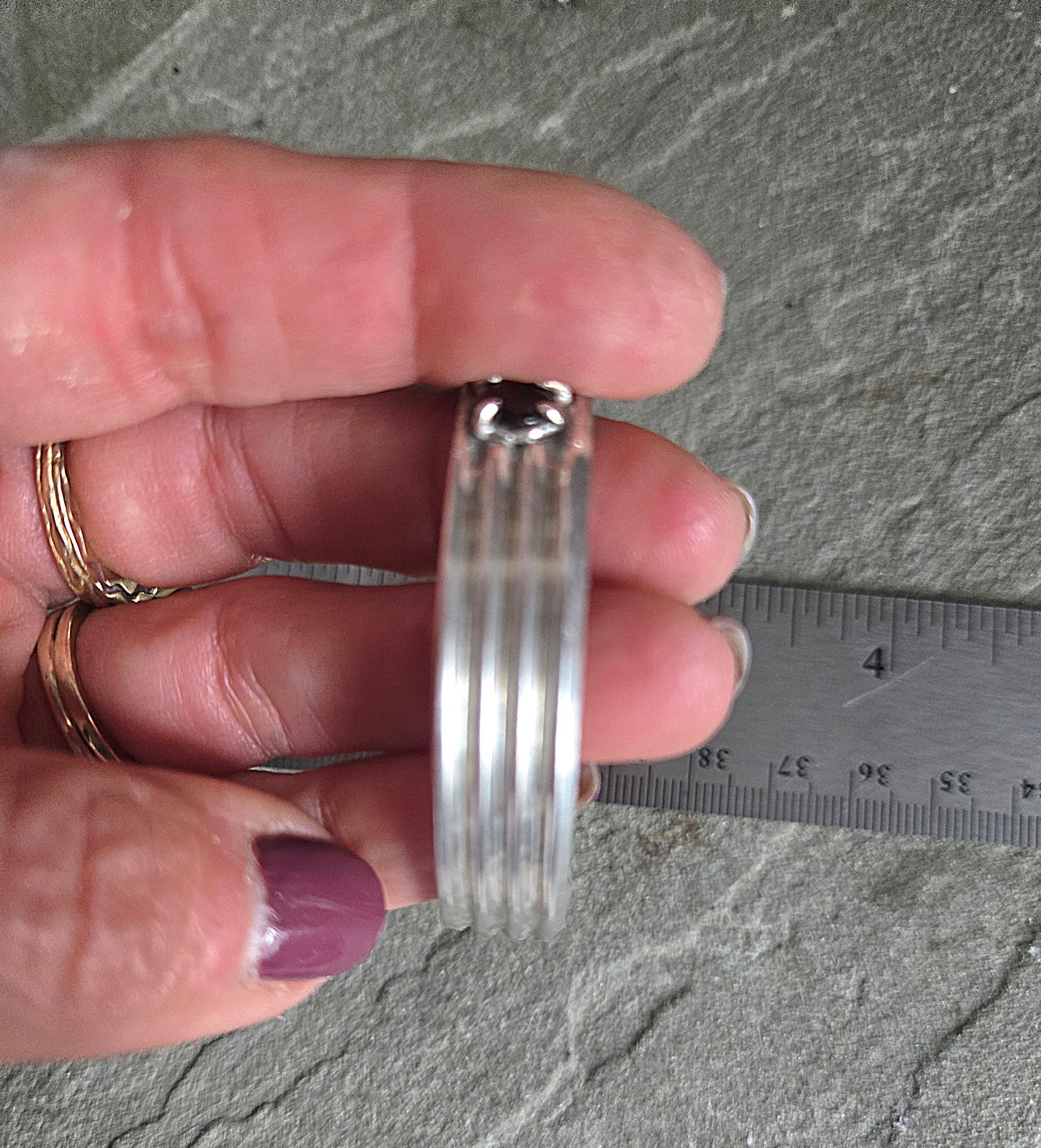 Faceted Garnet Cuff Bracelet