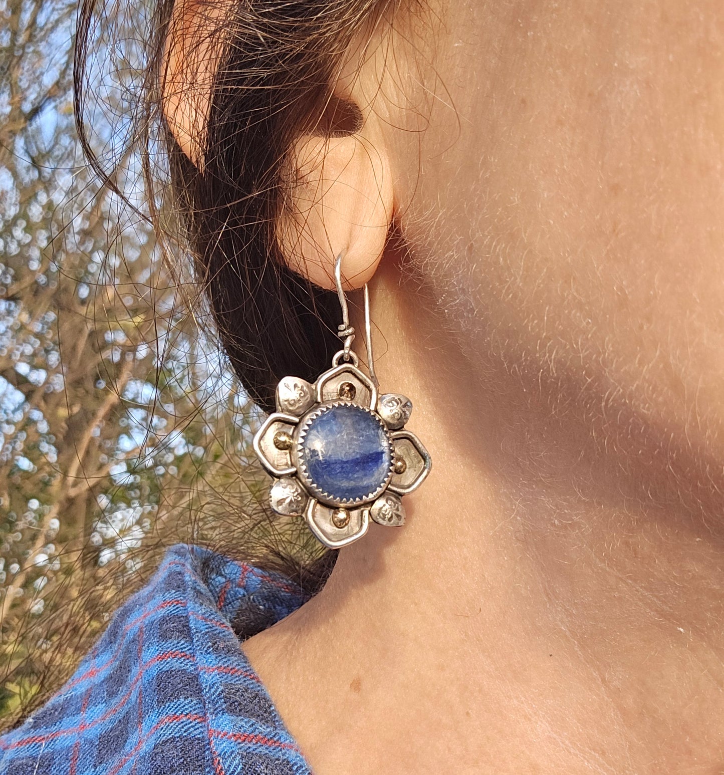 Kyanite Medallion Earrings