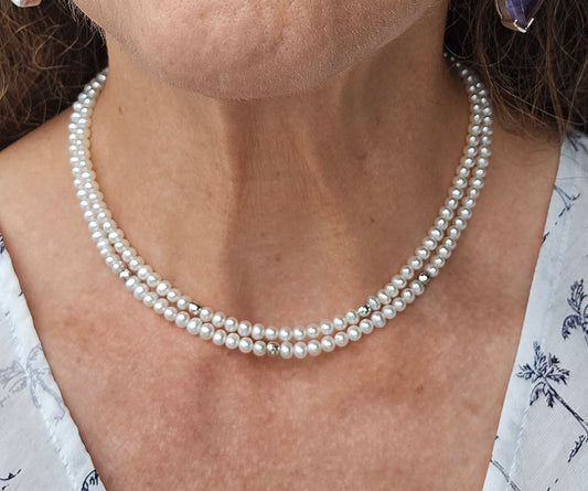 Double Strand Freshwater Pearl Necklace