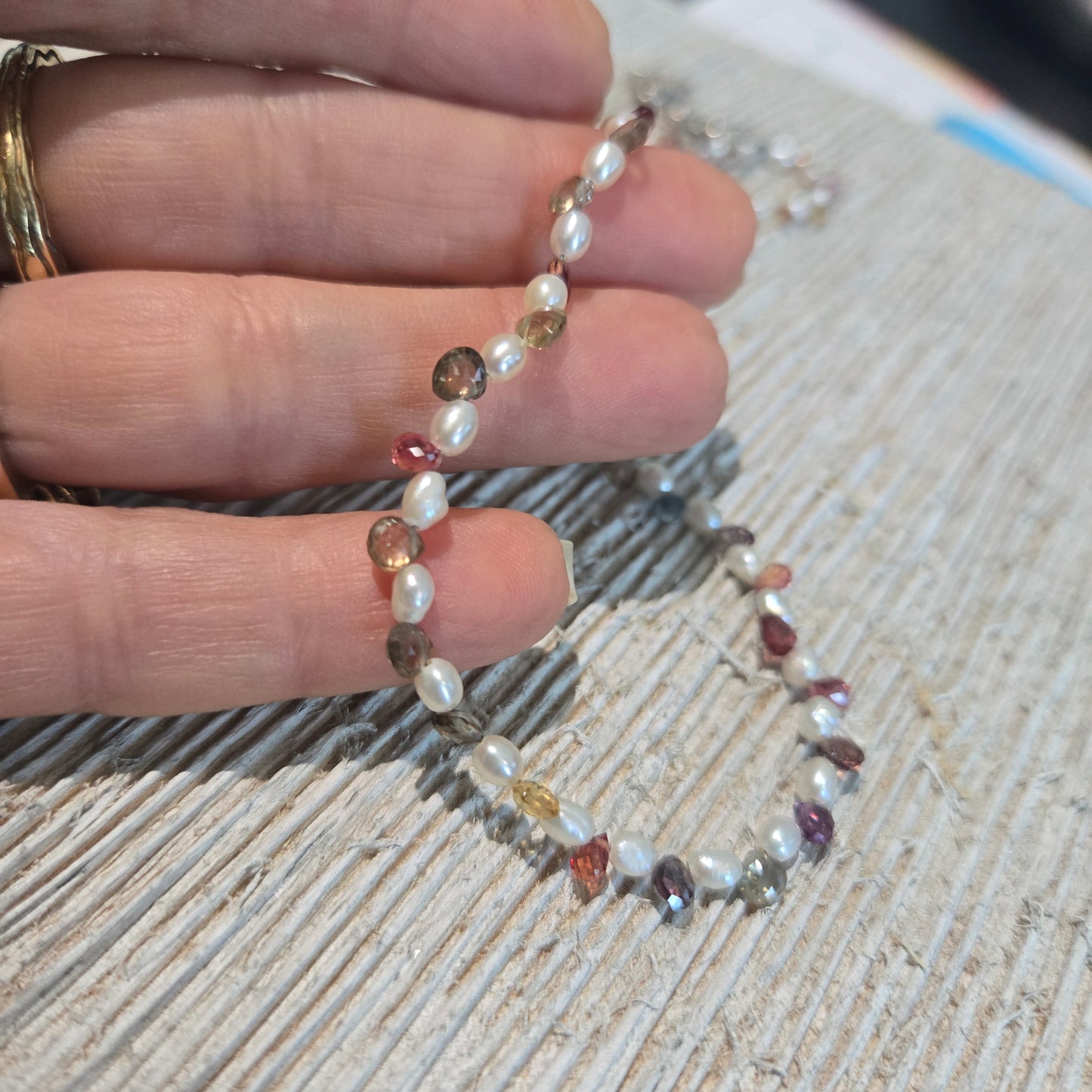 Multifunctional Freshwater Pearl and Multi-Color Gemstone Briolette Necklace/Bracelet