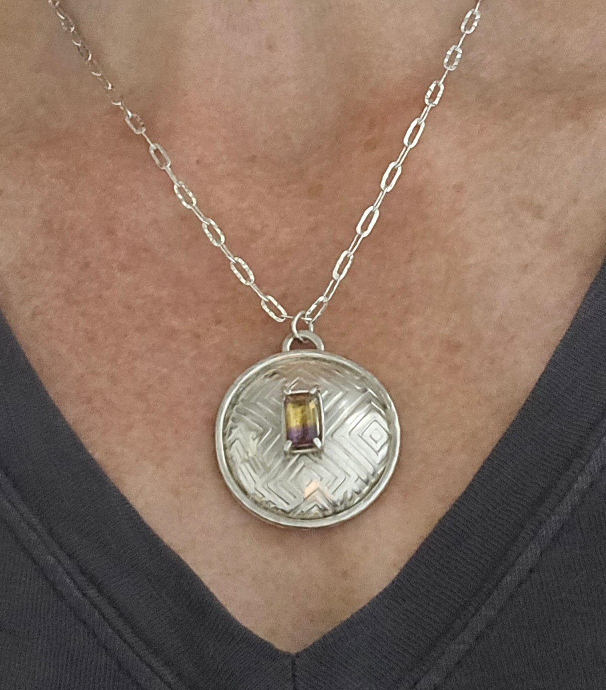 Ametrine Sterling Silver Pendant Necklace