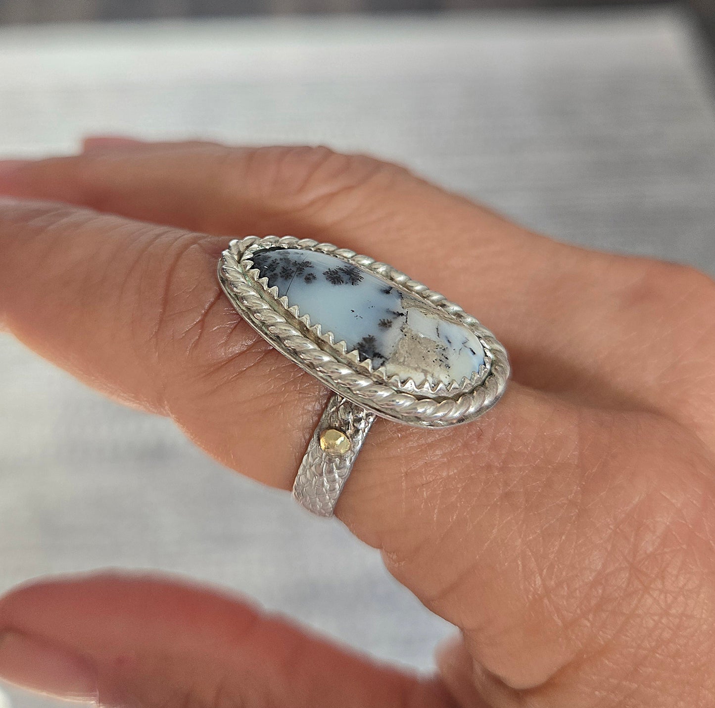 Dendritic Opal Ring