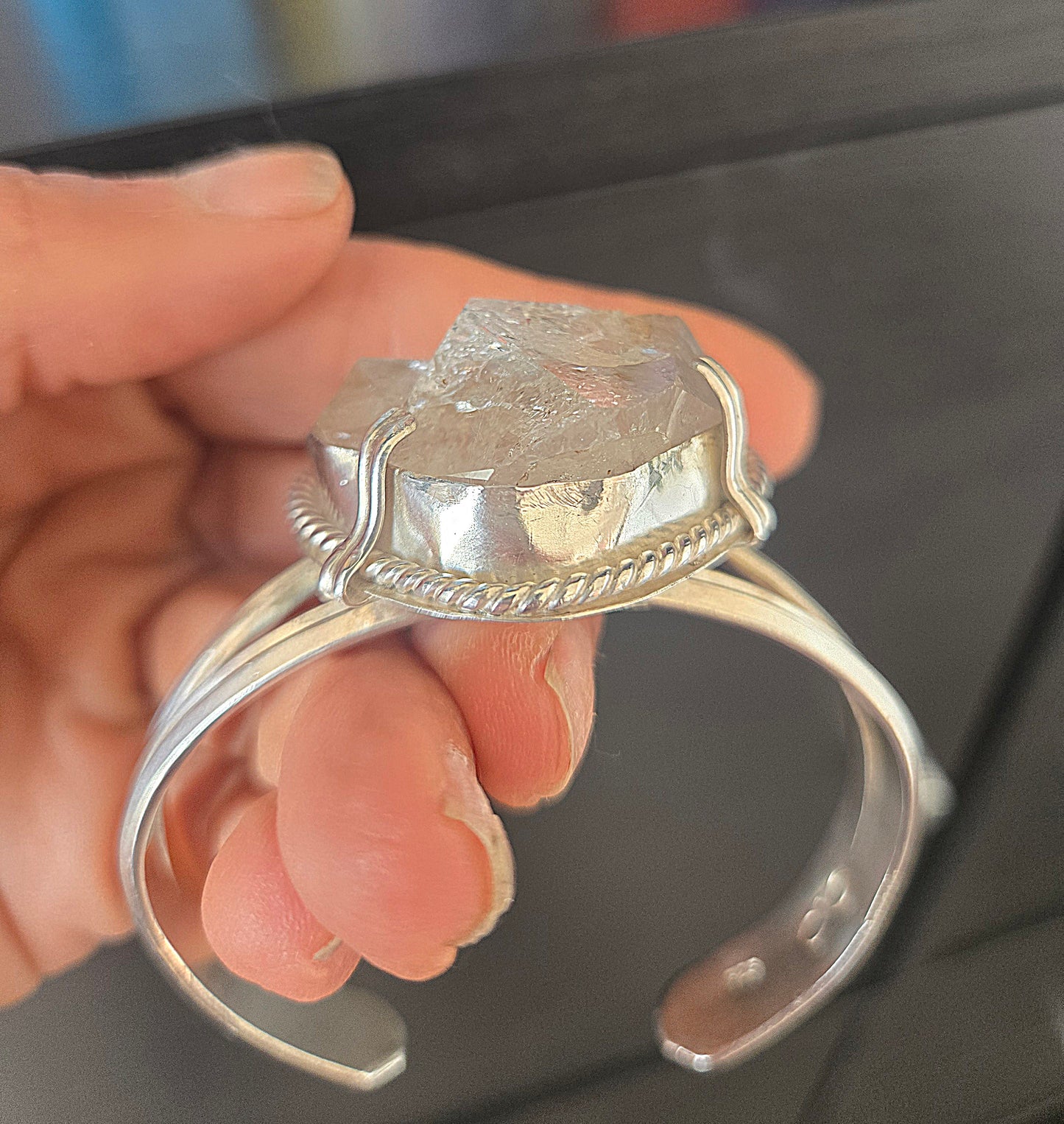 Herkimer Diamond Sterling Silver Cuff Bracelet