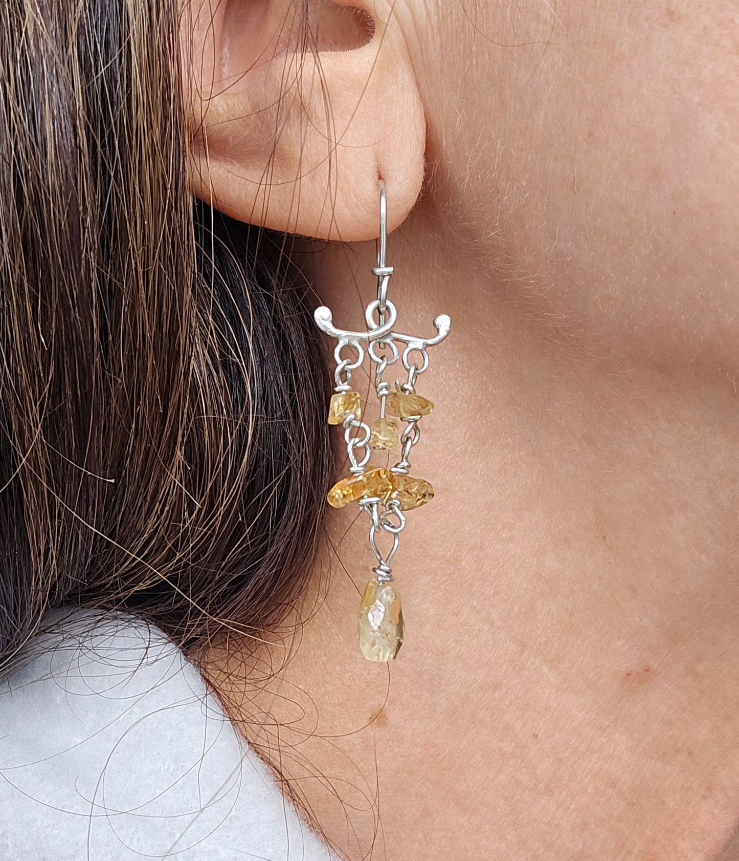 Citrine Sterling Silver Dangle Earrings