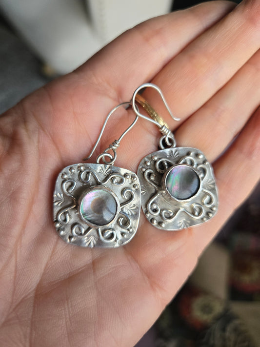 Black Mother of Pearl Earrings