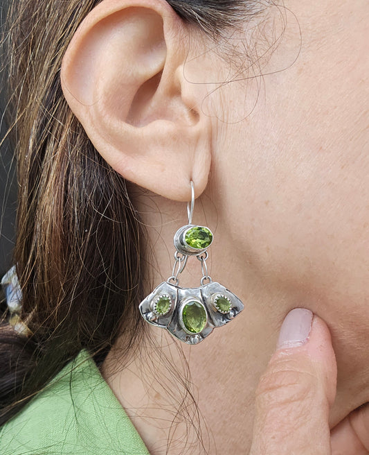Peridot Sterling Silver Dangle Earrings