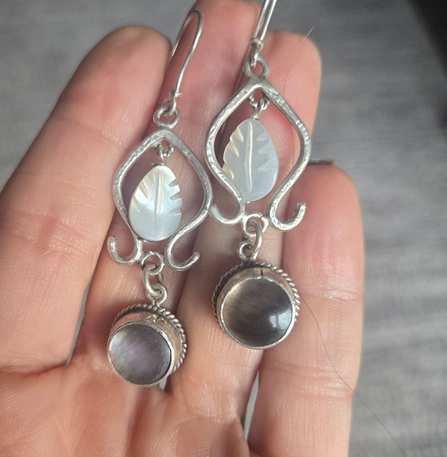 Mother of Pearl Double Dangle Earrings