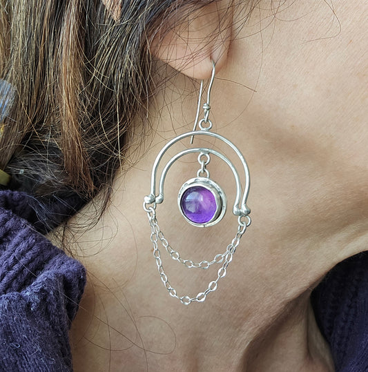 Amethyst Double Dangle Earrings