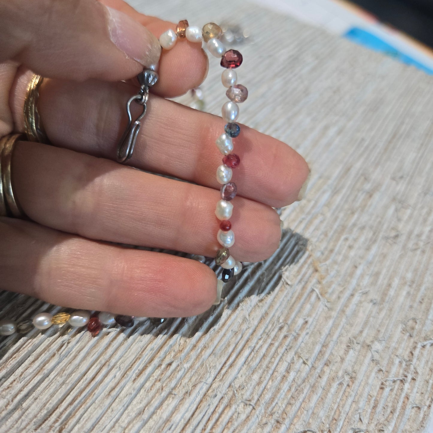 Multifunctional Freshwater Pearl and Multi-Color Gemstone Briolette Necklace/Bracelet