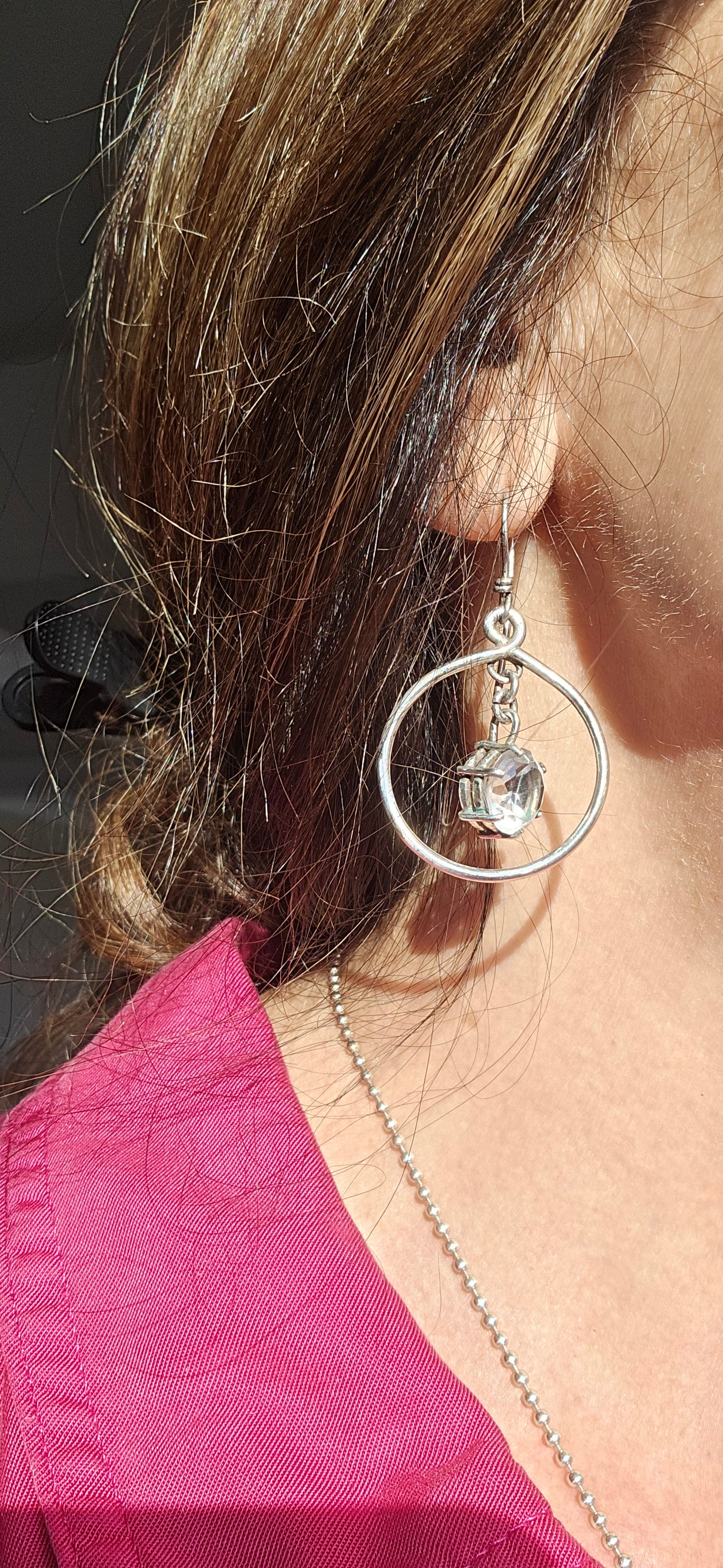 Rock Crystal Sterling Silver Earrings