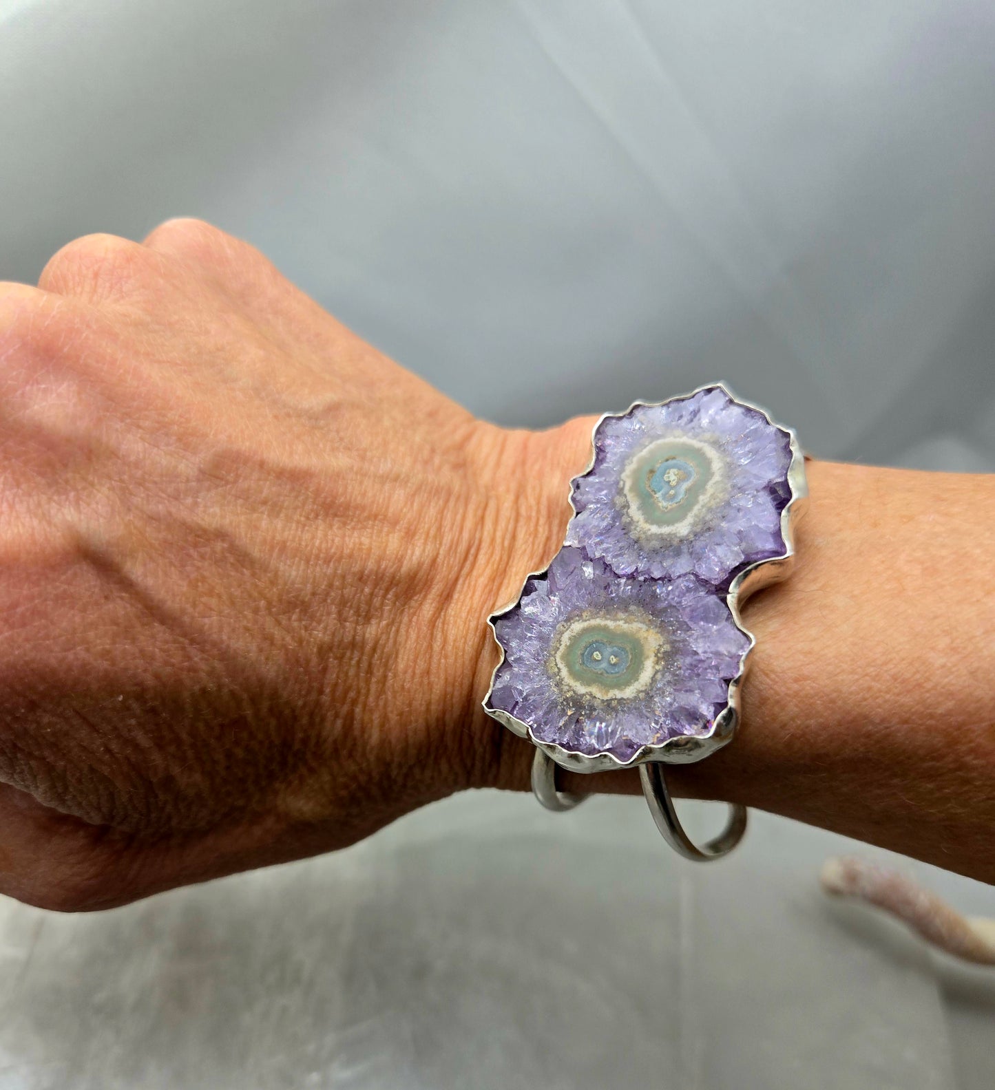 Double Amethyst Geode Cuff