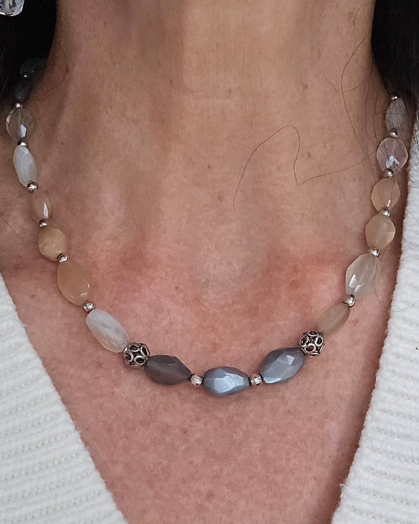 Faceted Moonstone Necklace