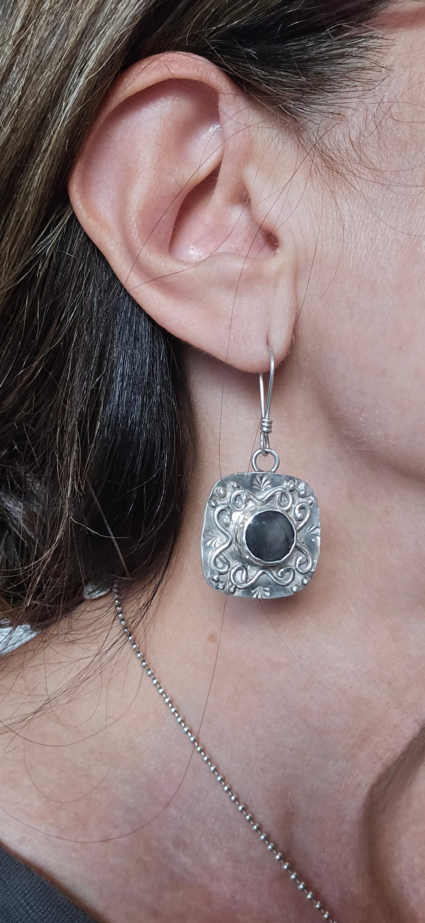 Black Mother of Pearl Earrings