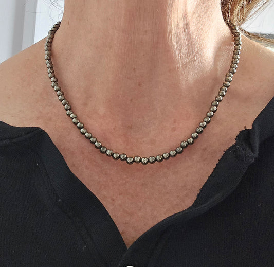 Pyrite Beaded Necklace
