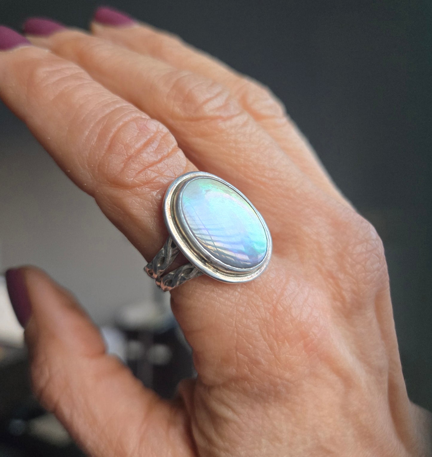 Black Mother of Pearl Ring