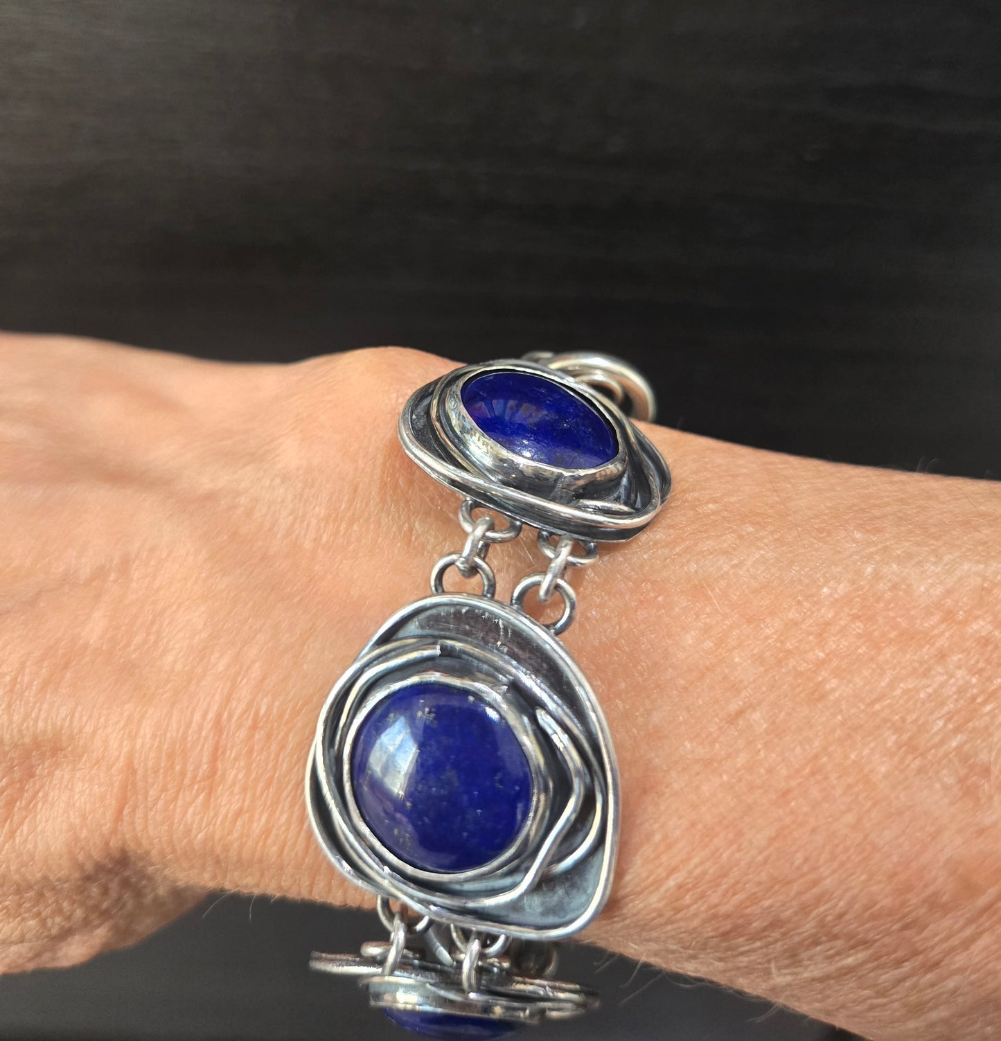 Sterling Silver Lapis Bracelet