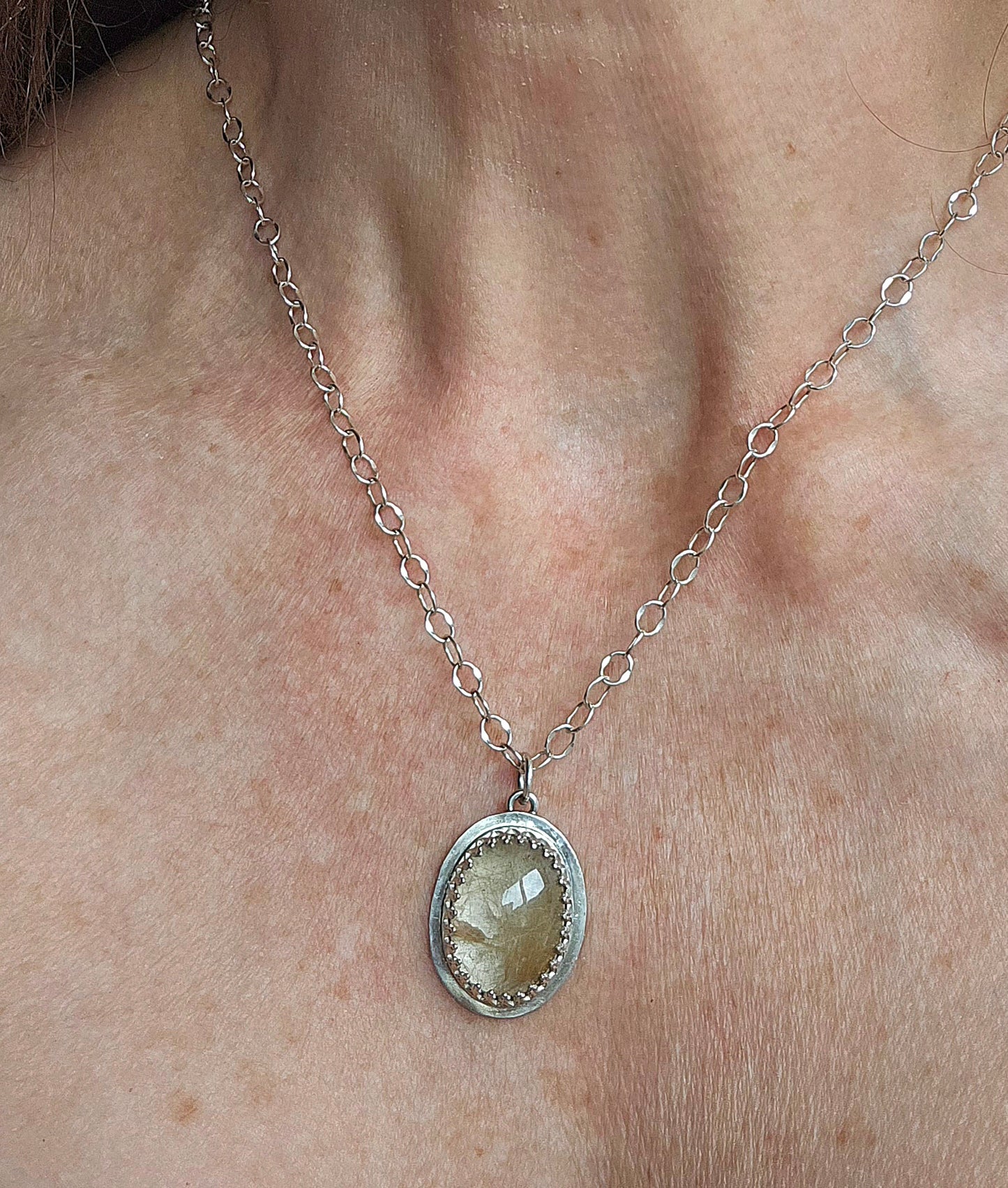 Sunny Little Rutilated Quartz Pendant Necklace