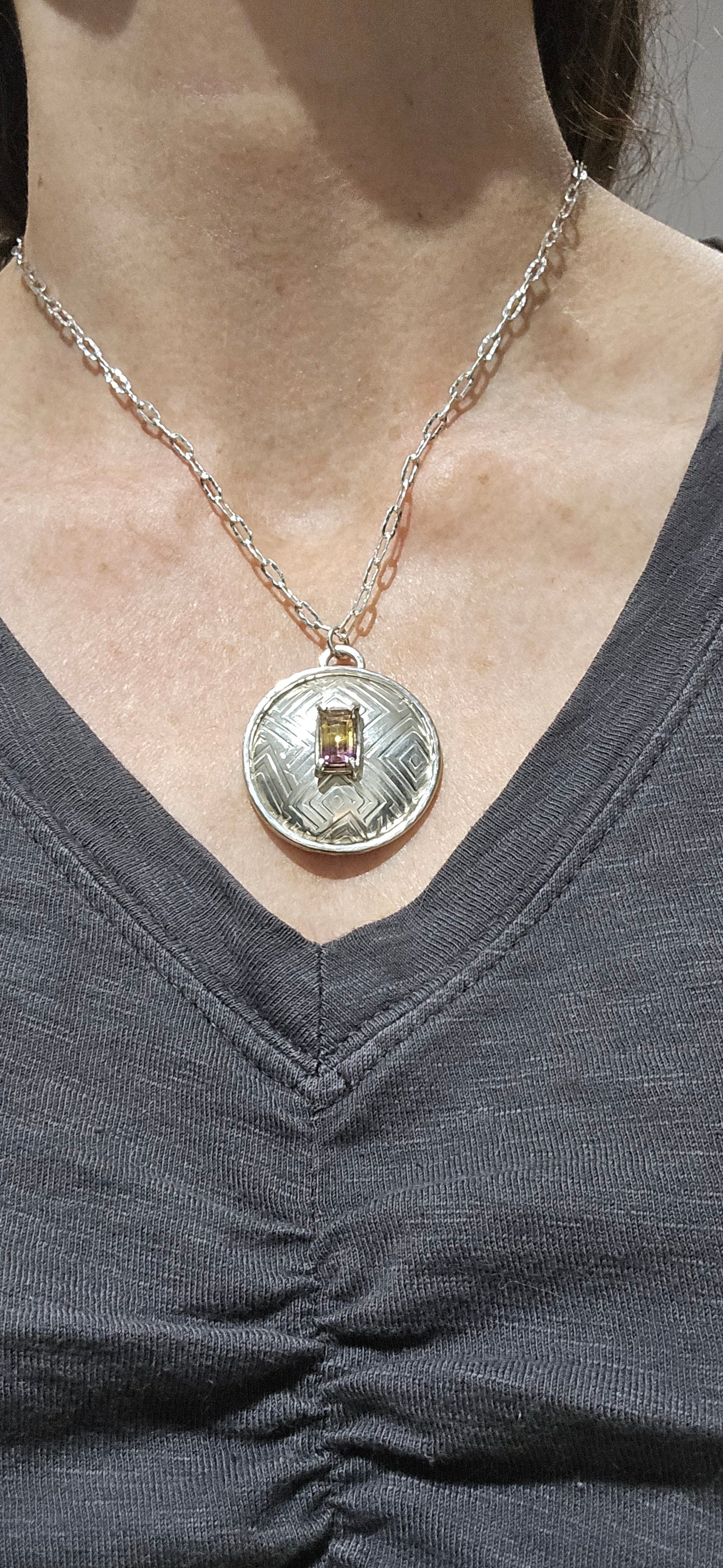 Ametrine Sterling Silver Pendant Necklace