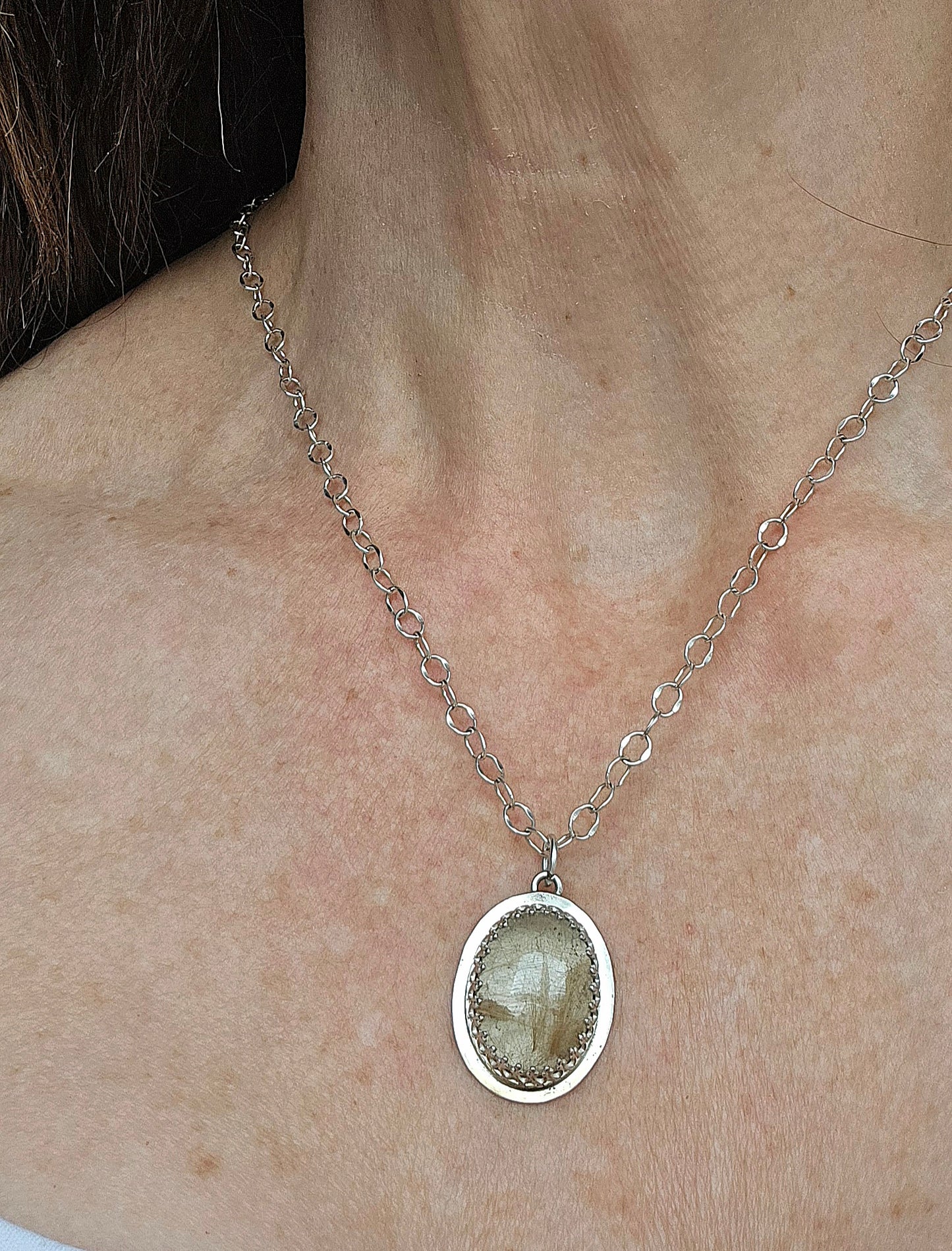 Sunny Little Rutilated Quartz Pendant Necklace